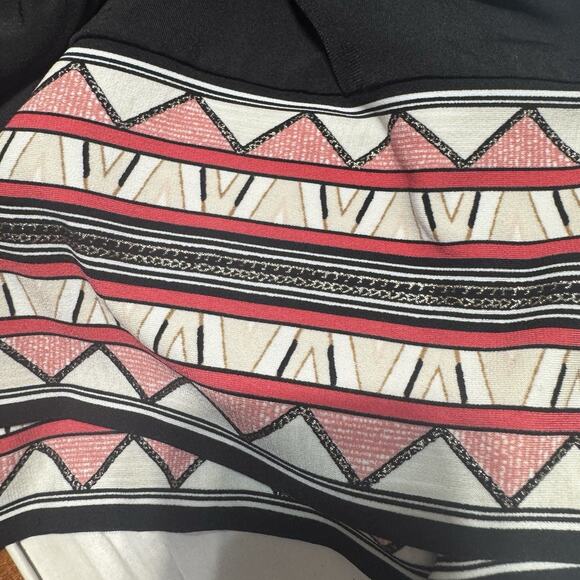 White House Black Market embroidered shift dress black Boho Tribal Mini size XXS - Picture 8 of 9